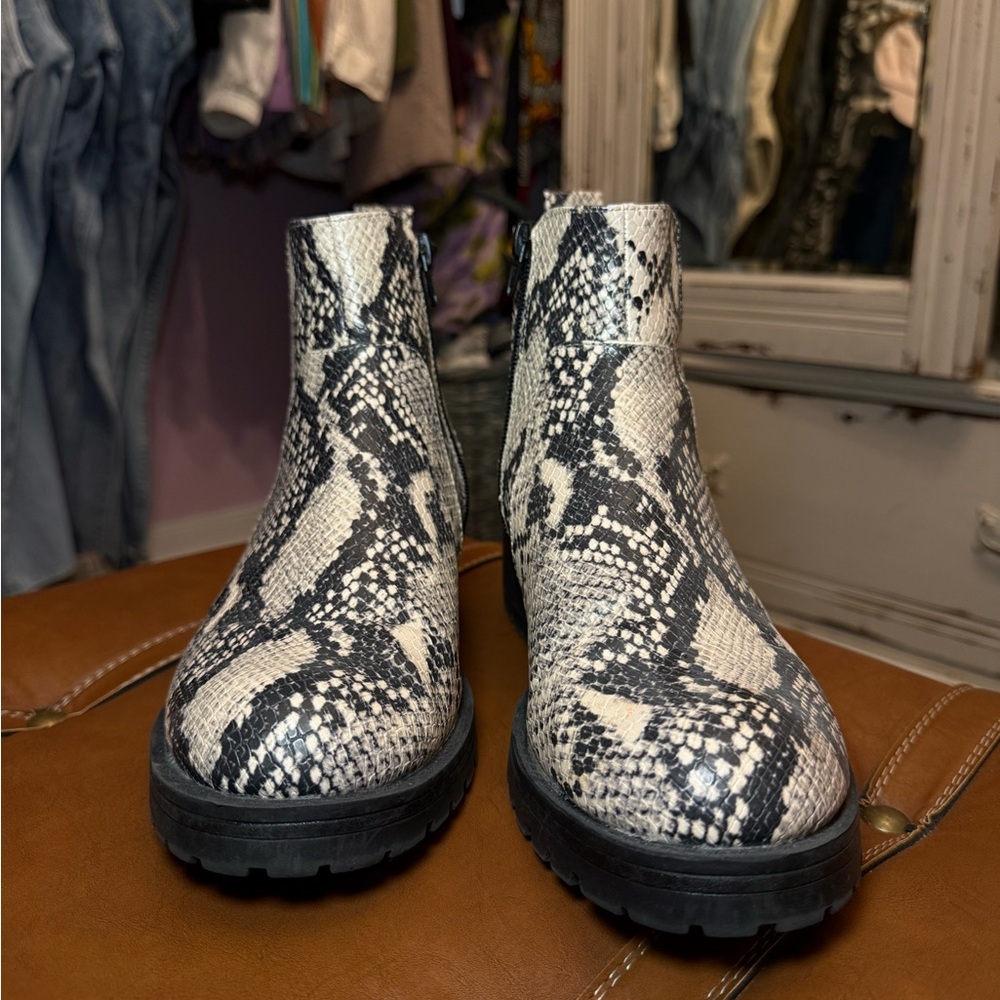 Snakeskin Ankle Boots